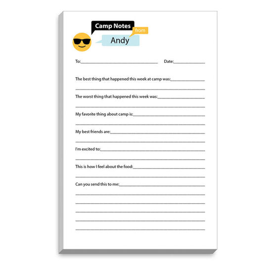 Emoji Sunglasses Speech Bubble Fill In Camp Notepads